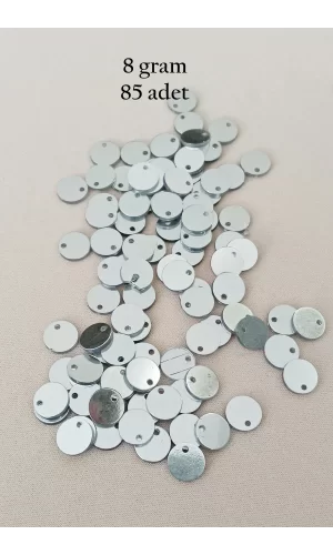 Oya Abiye Bileklik Kolye Pleksi Metalik Plastik Pul Gümüş Renk 8 gram 85 adet - BNC523