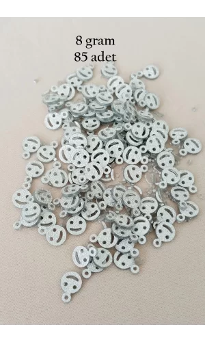 Oya Abiye Bileklik Kolye Pleksi Metalik Plastik Pul Gümüş Renk 8 gram 85 adet - BNC525