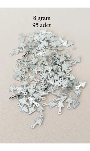 Oya Abiye Bileklik Kolye Pleksi Metalik Plastik Pul Gümüş Renk 8 gram 95 adet - BNC505