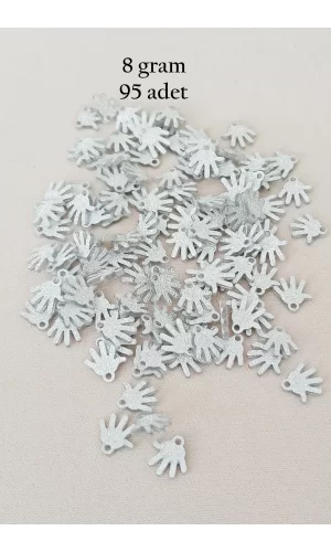 Oya Abiye Bileklik Kolye Pleksi Metalik Plastik Pul Gümüş Renk 8 gram 95 adet - BNC519