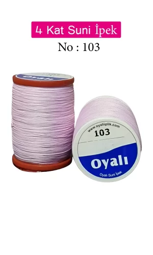Oyalı 4 Kat Suni İpek İplik İğne Oyası Boncuk İpi Tığ Oyası No:103