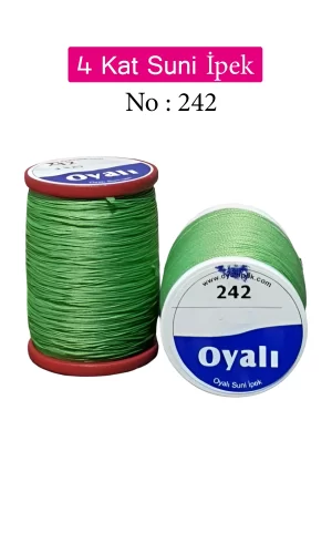 Oyalı 4 Kat Suni İpek İplik İğne Oyası Boncuk İpi Tığ Oyası No:242