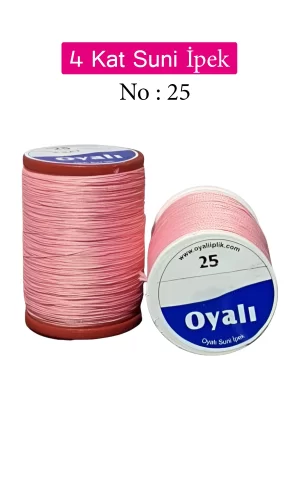 Oyalı 4 Kat Suni İpek İplik İğne Oyası Boncuk İpi Tığ Oyası No:25