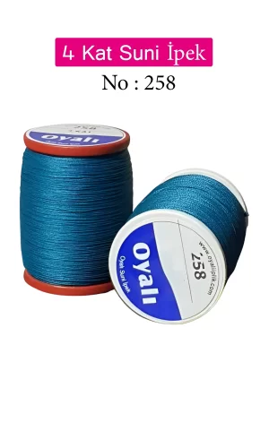 Oyalı 4 Kat Suni İpek İplik İğne Oyası Boncuk İpi Tığ Oyası No:258
