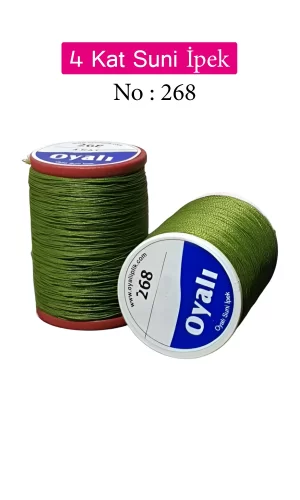 Oyalı 4 Kat Suni İpek İplik İğne Oyası Boncuk İpi Tığ Oyası No:268