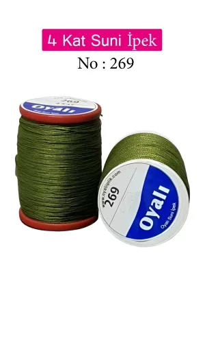 Oyalı 4 Kat Suni İpek İplik İğne Oyası Boncuk İpi Tığ Oyası No:269