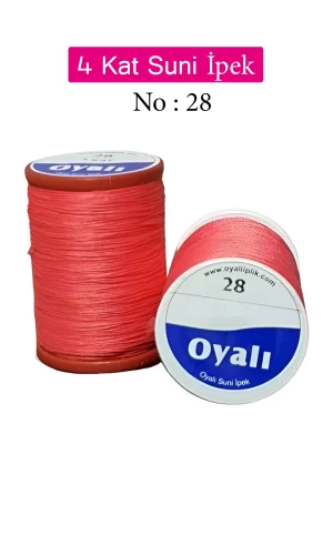 Oyalı 4 Kat Suni İpek İplik İğne Oyası Boncuk İpi Tığ Oyası No:28