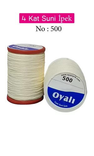 Oyalı 4 Kat Suni İpek İplik İğne Oyası Boncuk İpi Tığ Oyası No:500