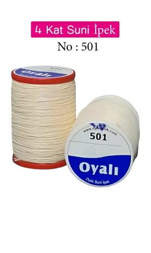 Oyalı 4 Kat Suni İpek İplik İğne Oyası Boncuk İpi Tığ Oyası No:501