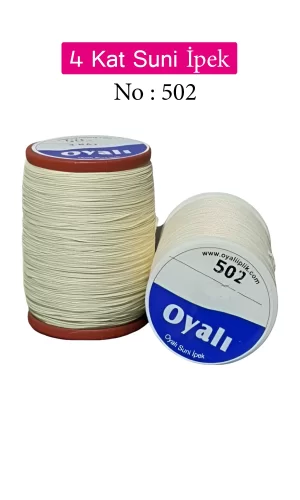 Oyalı 4 Kat Suni İpek İplik İğne Oyası Boncuk İpi Tığ Oyası No:502