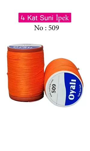 Oyalı 4 Kat Suni İpek İplik İğne Oyası Boncuk İpi Tığ Oyası No:509