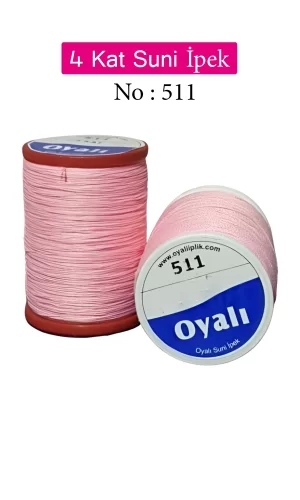 Oyalı 4 Kat Suni İpek İplik İğne Oyası Boncuk İpi Tığ Oyası No:511