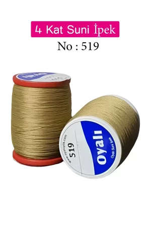 Oyalı 4 Kat Suni İpek İplik İğne Oyası Boncuk İpi Tığ Oyası No:519