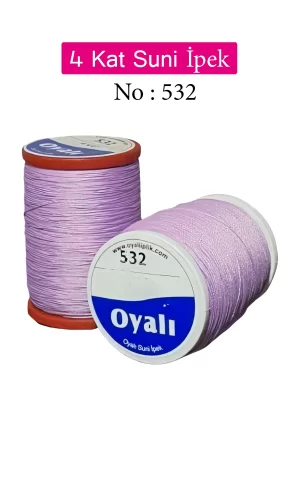 Oyalı 4 Kat Suni İpek İplik İğne Oyası Boncuk İpi Tığ Oyası No:532