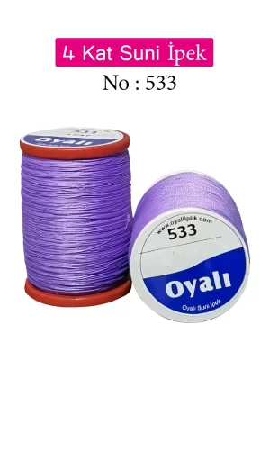 Oyalı 4 Kat Suni İpek İplik İğne Oyası Boncuk İpi Tığ Oyası No:533