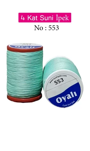 Oyalı 4 Kat Suni İpek İplik İğne Oyası Boncuk İpi Tığ Oyası No:553