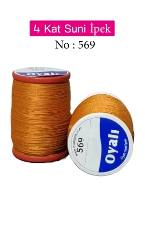 Oyalı 4 Kat Suni İpek İplik İğne Oyası Boncuk İpi Tığ Oyası No:569