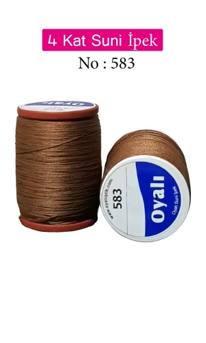 Oyalı 4 Kat Suni İpek İplik İğne Oyası Boncuk İpi Tığ Oyası No:583