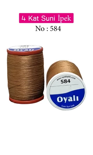 Oyalı 4 Kat Suni İpek İplik İğne Oyası Boncuk İpi Tığ Oyası No:584