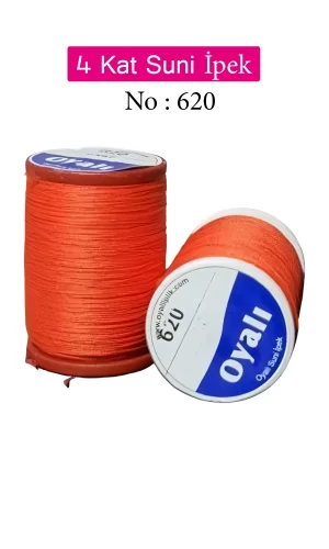 Oyalı 4 Kat Suni İpek İplik İğne Oyası Boncuk İpi Tığ Oyası No:620