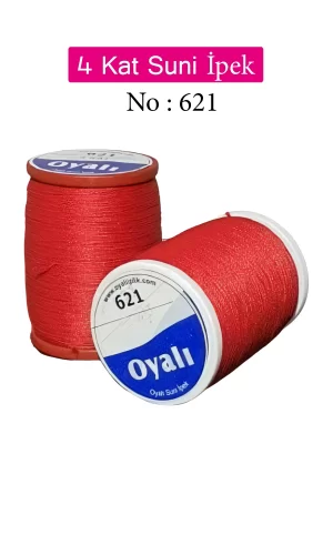 Oyalı 4 Kat Suni İpek İplik İğne Oyası Boncuk İpi Tığ Oyası No:621