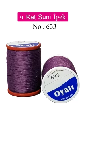 Oyalı 4 Kat Suni İpek İplik İğne Oyası Boncuk İpi Tığ Oyası No:633