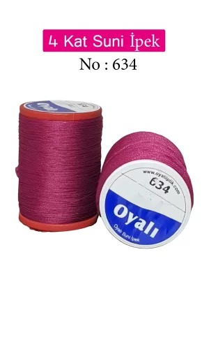 Oyalı 4 Kat Suni İpek İplik İğne Oyası Boncuk İpi Tığ Oyası No:634