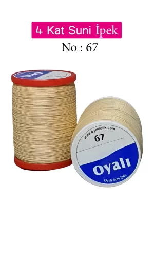 Oyalı 4 Kat Suni İpek İplik İğne Oyası Boncuk İpi Tığ Oyası No:67