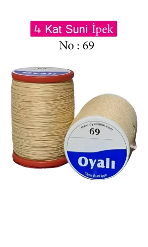 Oyalı 4 Kat Suni İpek İplik İğne Oyası Boncuk İpi Tığ Oyası No:69