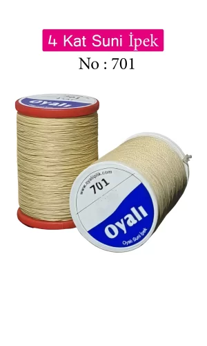 Oyalı 4 Kat Suni İpek İplik İğne Oyası Boncuk İpi Tığ Oyası No:701