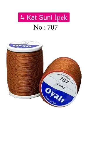 Oyalı 4 Kat Suni İpek İplik İğne Oyası Boncuk İpi Tığ Oyası No:707