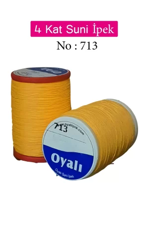 Oyalı 4 Kat Suni İpek İplik İğne Oyası Boncuk İpi Tığ Oyası No:713