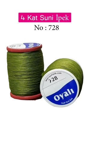 Oyalı 4 Kat Suni İpek İplik İğne Oyası Boncuk İpi Tığ Oyası No:728