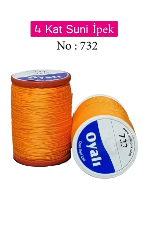 Oyalı 4 Kat Suni İpek İplik İğne Oyası Boncuk İpi Tığ Oyası No:732