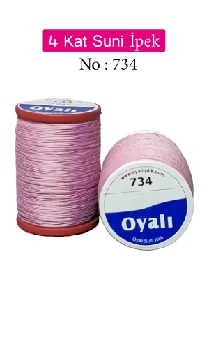 Oyalı 4 Kat Suni İpek İplik İğne Oyası Boncuk İpi Tığ Oyası No:734