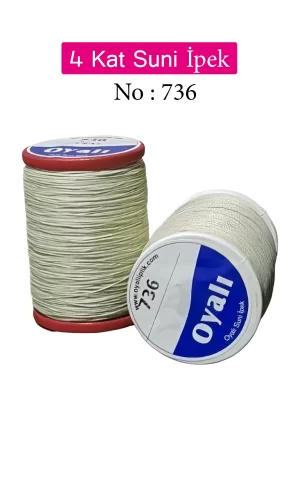 Oyalı 4 Kat Suni İpek İplik İğne Oyası Boncuk İpi Tığ Oyası No:736
