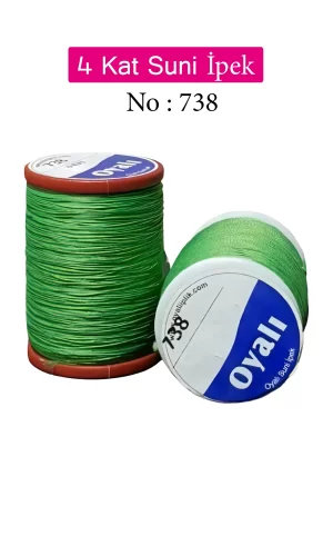 Oyalı 4 Kat Suni İpek İplik İğne Oyası Boncuk İpi Tığ Oyası No:738