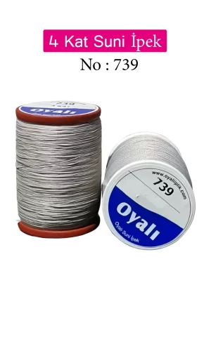 Oyalı 4 Kat Suni İpek İplik İğne Oyası Boncuk İpi Tığ Oyası No:739