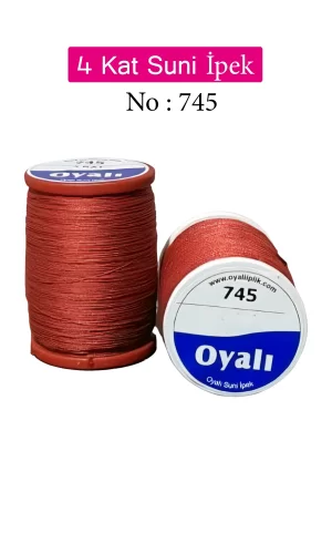 Oyalı 4 Kat Suni İpek İplik İğne Oyası Boncuk İpi Tığ Oyası No:745