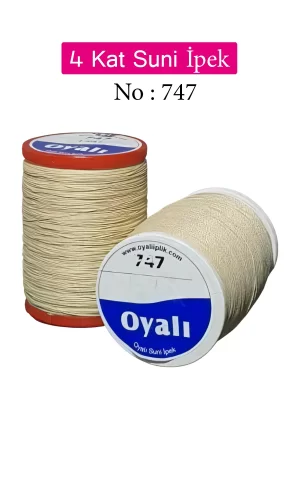 Oyalı 4 Kat Suni İpek İplik İğne Oyası Boncuk İpi Tığ Oyası No:747