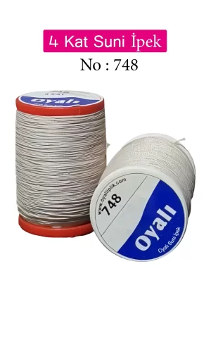 Oyalı 4 Kat Suni İpek İplik İğne Oyası Boncuk İpi Tığ Oyası No:748