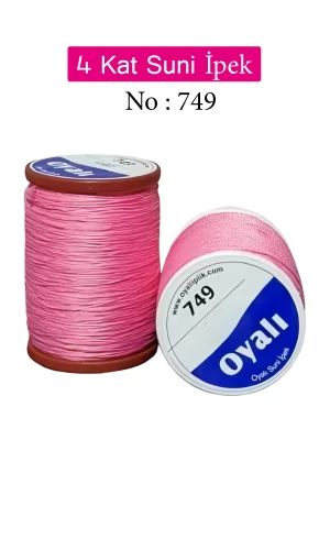 Oyalı 4 Kat Suni İpek İplik İğne Oyası Boncuk İpi Tığ Oyası No:749