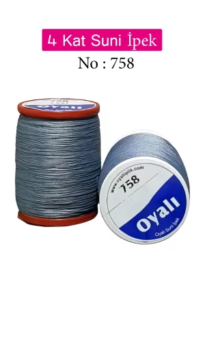 Oyalı 4 Kat Suni İpek İplik İğne Oyası Boncuk İpi Tığ Oyası No:758