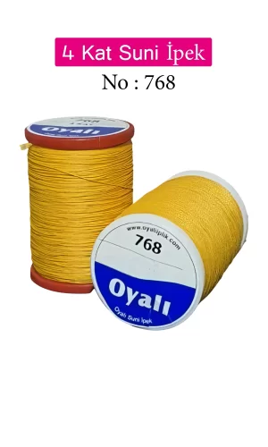 Oyalı 4 Kat Suni İpek İplik İğne Oyası Boncuk İpi Tığ Oyası No:768