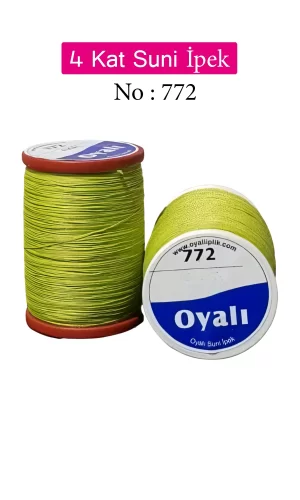 Oyalı 4 Kat Suni İpek İplik İğne Oyası Boncuk İpi Tığ Oyası No:772