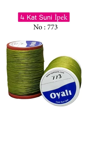 Oyalı 4 Kat Suni İpek İplik İğne Oyası Boncuk İpi Tığ Oyası No:773
