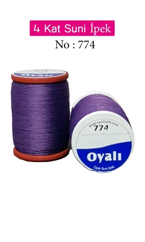 Oyalı 4 Kat Suni İpek İplik İğne Oyası Boncuk İpi Tığ Oyası No:774