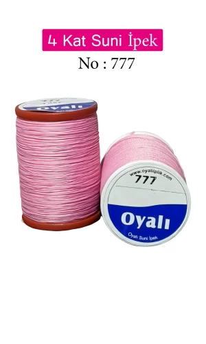 Oyalı 4 Kat Suni İpek İplik İğne Oyası Boncuk İpi Tığ Oyası No:777