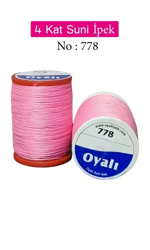 Oyalı 4 Kat Suni İpek İplik İğne Oyası Boncuk İpi Tığ Oyası No:778