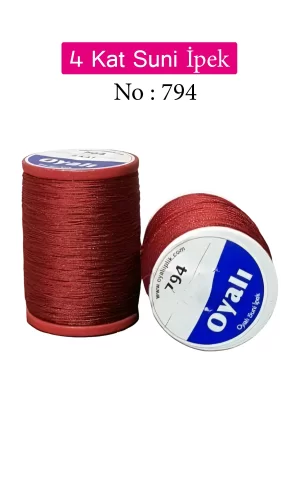 Oyalı 4 Kat Suni İpek İplik İğne Oyası Boncuk İpi Tığ Oyası No:794